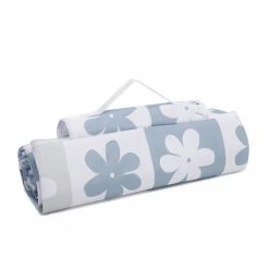 Milliotandco Poppy Printed Picnic Mat (Steel Blue) The Home Edit