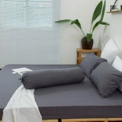 Milliotandco Danyl Checked SS 3-pc Fitted Sheet Set (Black) The Home Edit