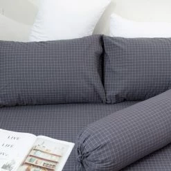 Milliotandco Danyl Checked Q 5-pc Quilt Cover Set (Black) The Home Edit