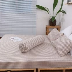 Milliotandco The Home Edit Elly Gingham Q 4-pc Fitted Sheet Set (Tortilla)