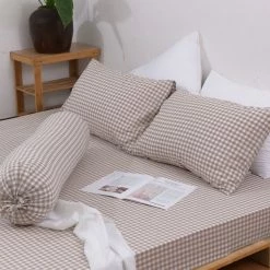 Milliotandco The Home Edit Elly Gingham Q 4-pc Fitted Sheet Set (Tortilla)