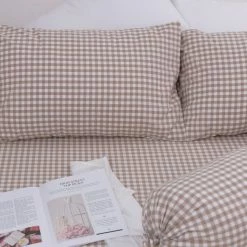 Milliotandco The Home Edit Elly Gingham Q 4-pc Fitted Sheet Set (Tortilla)