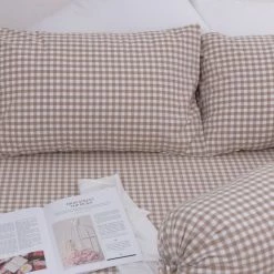 Milliotandco Elly Gingham K 4-pc Fitted Sheet Set (Tortilla) The Home Edit