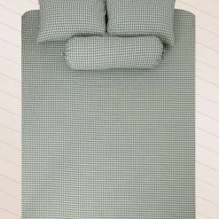 Milliotandco Elly Gingham K 4-pc Fitted Sheet Set (Dark Green)