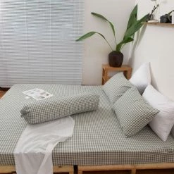 Milliotandco Elly Gingham K 4-pc Fitted Sheet Set (Dark Green)