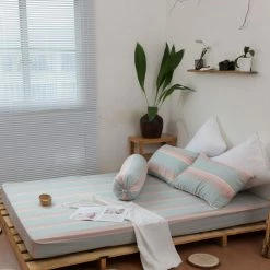 Milliotandco The Home Edit Dora Stripy Q 4-pc Fitted Sheet Set (Steel Blue)