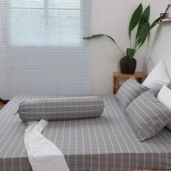 Milliotandco The Home Edit Tess Stripy SS 4-pc Quilt Cover Set (Grey)