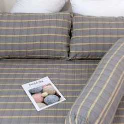 Milliotandco The Home Edit Tess Stripy SS 4-pc Quilt Cover Set (Grey)