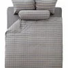 Milliotandco Tess Stripy Q 5-pc Quilt Cover Set (Grey)