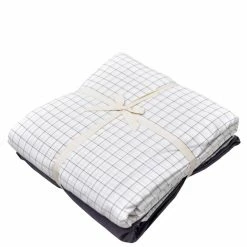 Milliotandco The Home Edit Danyl Checked SS 3-pc Fitted Sheet Set (White)
