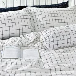 Milliotandco The Home Edit Ohel Gingham SS 3-pc Fitted Sheet Set (White)