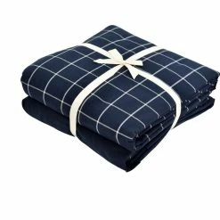 Milliotandco Ohel Gingham Q 5-pc Quilt Cover Set (Midnight Blue)