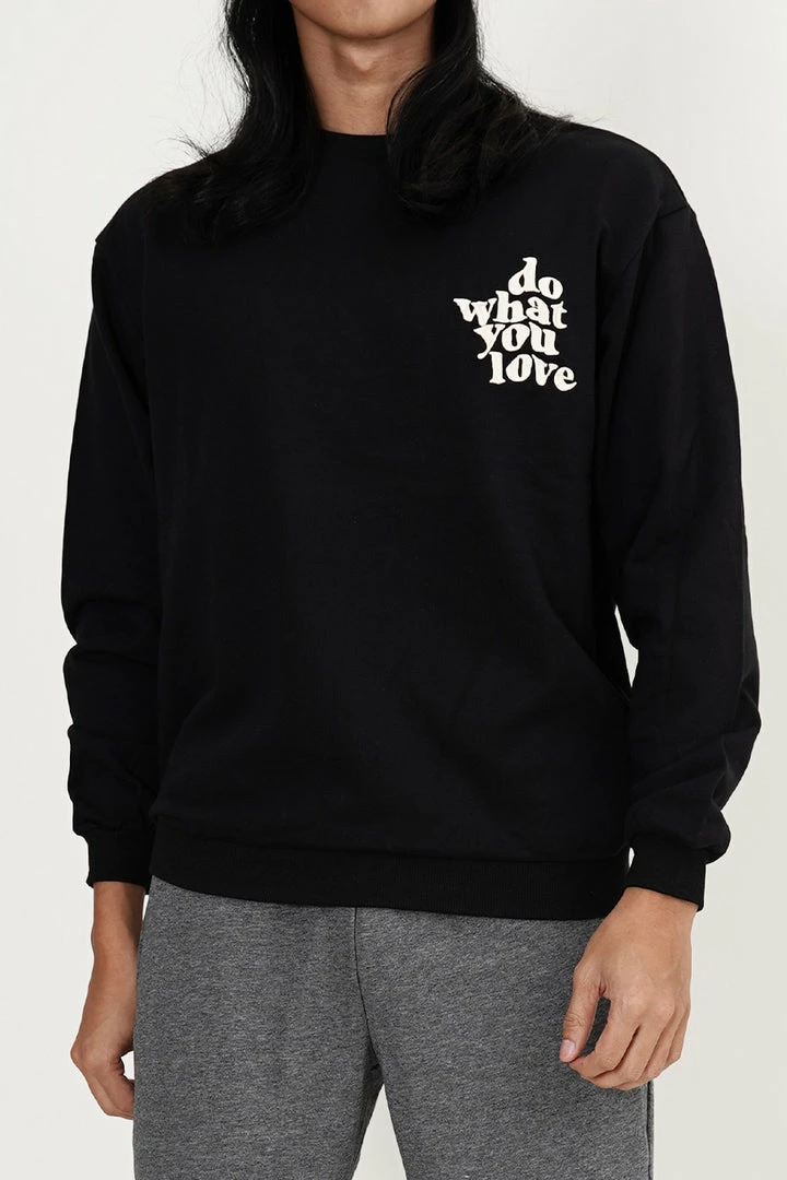 Milliotandco Activewear Do What You Love! Long Sleeve Jumper (Black)