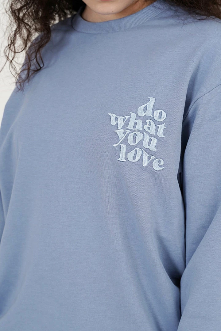 Milliotandco Activewear Do What You Love! Long Sleeve Jumper (Royal Blue)