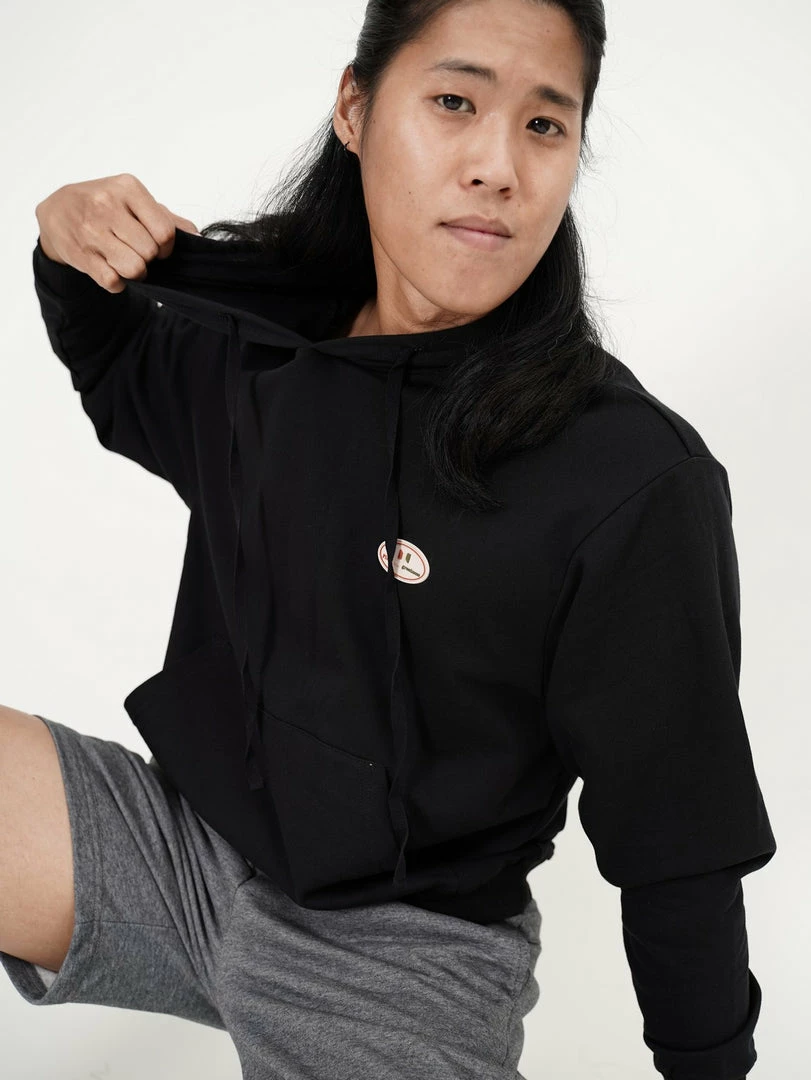 Milliotandco Activewear Lorne Long Sleeve Hoodies (Black)