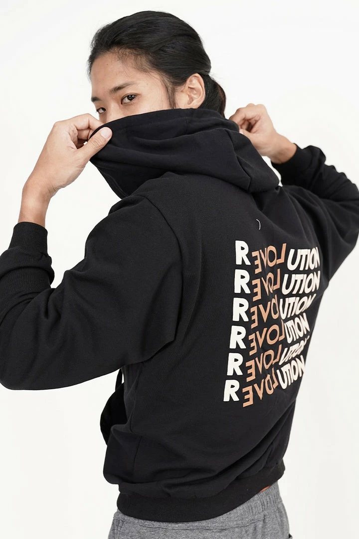 Milliotandco Activewear Lorne Long Sleeve Hoodies (Black)