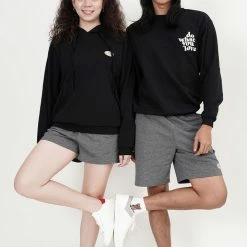 Milliotandco Activewear Lorne Long Sleeve Hoodies (Black)