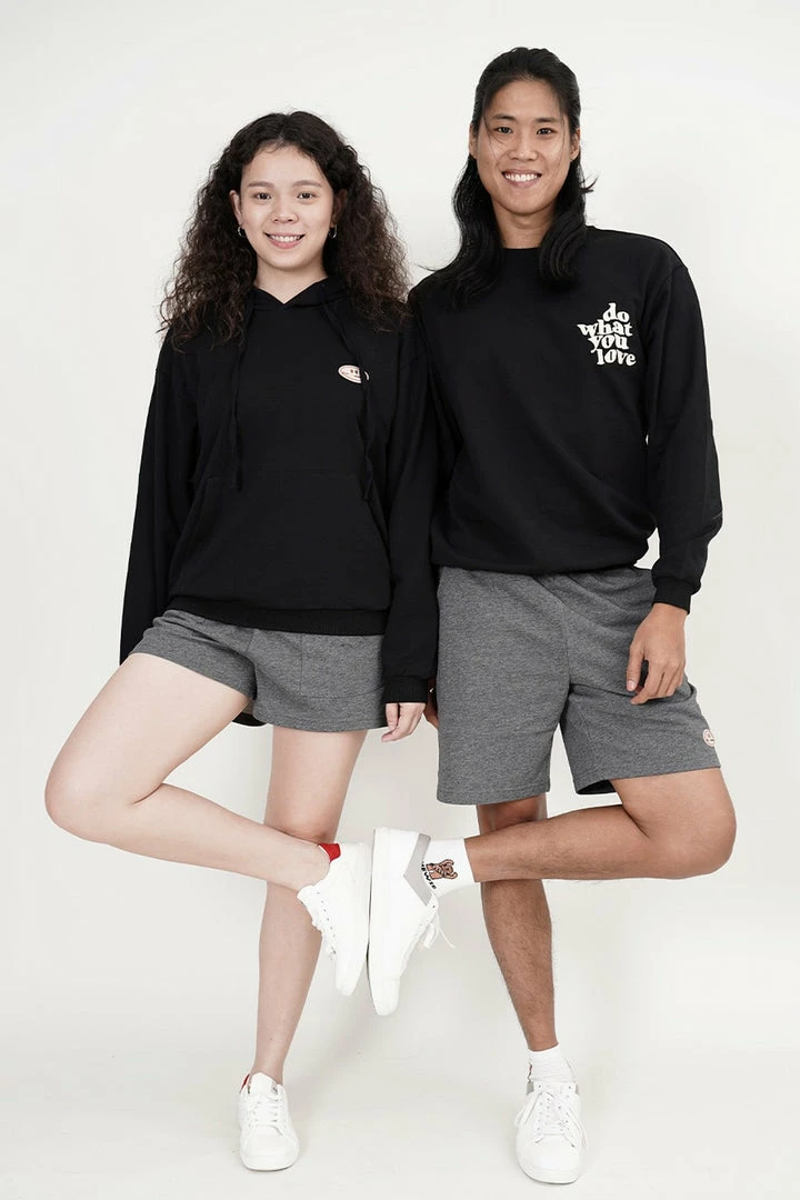 Milliotandco Activewear Lorne Long Sleeve Hoodies (Black)