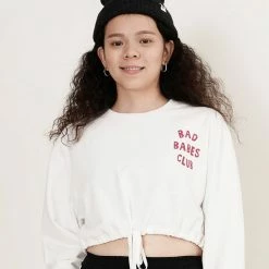 Milliotandco Activewear Bad Babes Club! Crop Top (White)