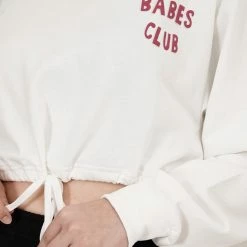 Milliotandco Activewear Bad Babes Club! Crop Top (White)