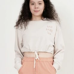 Milliotandco Activewear Bad Babes Club! Crop Top (Almond)