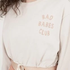Milliotandco Activewear Bad Babes Club! Crop Top (Almond)