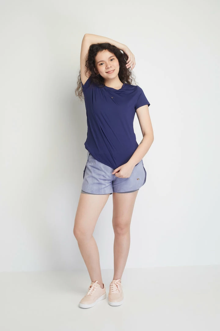 Milliotandco Activewear Saylor Women Short Sleeves Top (Navy)