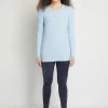 Milliotandco Tamyra Women Long Sleeves Top (Light Blue) Activewear