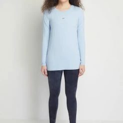 Milliotandco Tamyra Women Long Sleeves Top (Light Blue) Activewear