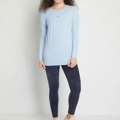 Milliotandco Tamyra Women Long Sleeves Top (Light Blue) Activewear