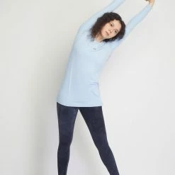 Milliotandco Tamyra Women Long Sleeves Top (Light Blue) Activewear