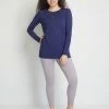 Milliotandco Tamyra Women Long Sleeves Top (Navy) Activewear