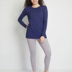 Milliotandco Tamyra Women Long Sleeves Top (Navy) Activewear