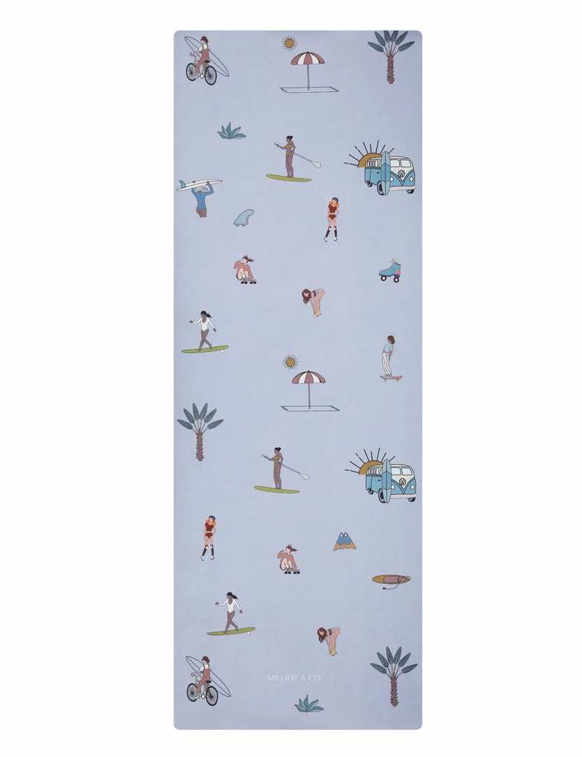Milliotandco Beach Vibes Rubber Yoga Mat (3.5MM) (Light Blue) Yoga Mats