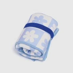 Milliotandco Flower In Checks Printing Sports Towel (Royal Blue)