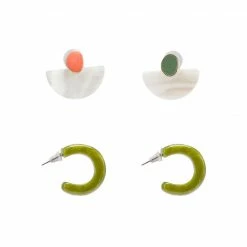Milliotandco 2-In-1 Astrid Earrings Set - Olive