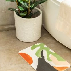 Milliotandco Tripp Diatomite Bath Mat (Black) The Home Edit