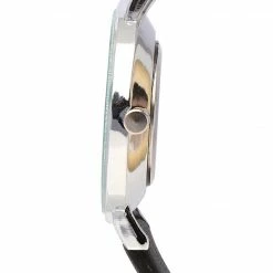 Milliotandco Angel Silver Leather Strap Watch (Black)