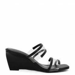 Milliotandco Candida Open Toe Wedges (Black) Shoes