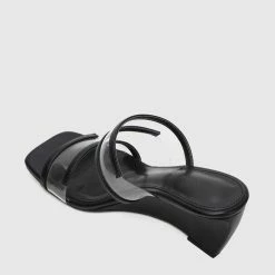 Milliotandco Candida Open Toe Wedges (Black) Shoes