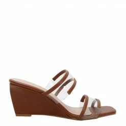 Milliotandco Shoes Candida Open Toe Wedges (Brown)