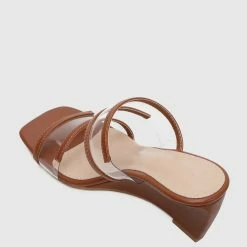 Milliotandco Shoes Candida Open Toe Wedges (Brown)