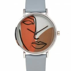 Milliotandco Candy Silver Leather Strap Watch (Steel Blue) Accessories