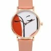 Milliotandco Accessories Carol Rose Gold Leather Strap Watch (Chestnut)