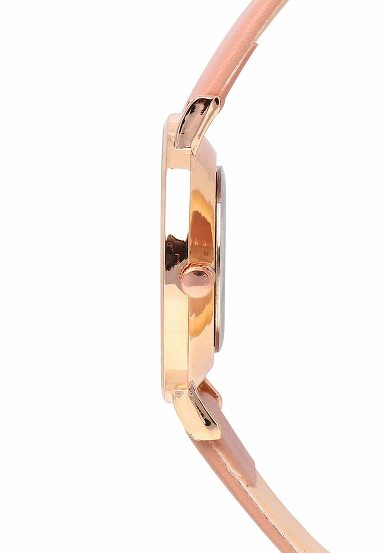 Milliotandco Accessories Carol Rose Gold Leather Strap Watch (Chestnut)