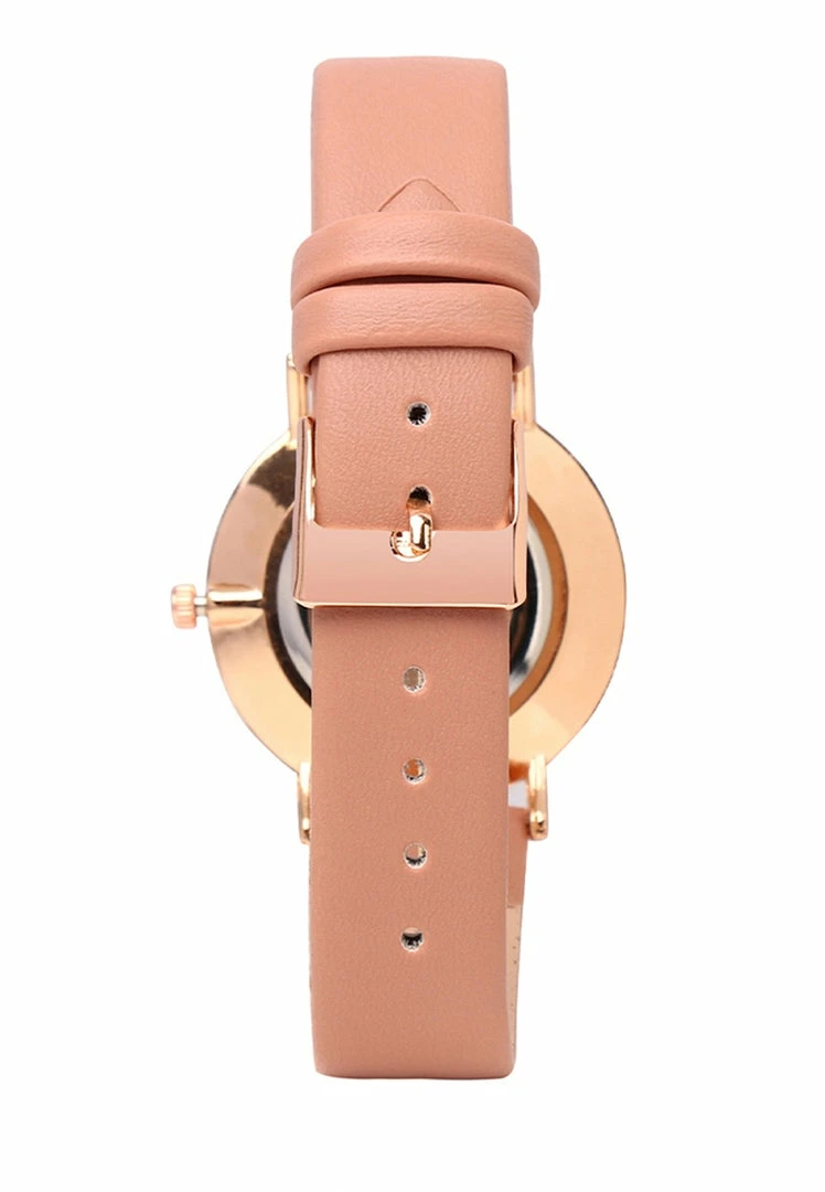 Milliotandco Accessories Carol Rose Gold Leather Strap Watch (Chestnut)