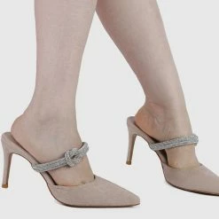 Milliotandco Cassidy Pointed Toe Heels (Beige)