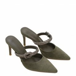 Milliotandco Cassidy Pointed Toe Heels (Green) Shoes