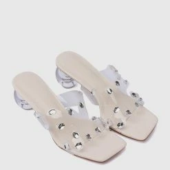 Milliotandco Cearra Open Toe Heels (White) Shoes