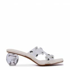 Milliotandco Cearra Open Toe Heels (White) Shoes